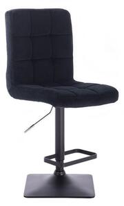 Barová židle TOLEDO VELUR na černé podstavě - černá