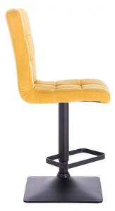 LuxuryForm Barová židle TOLEDO VELUR na černé podstavě - žlutá