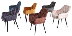 Luxusní sametová židle šedá: Lagara VI Invicta Interior