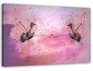 Obraz na plátně Malá baletka před zrcadlem Rozměry: 60 x 40 cm
