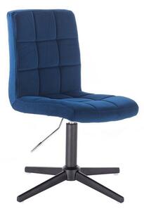 LuxuryForm Židle TOLEDO VELUR na černém kříži - modrá