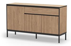 Nízká komoda v dekoru dubu v přírodní barvě 140x80 cm Lorenza – Marckeric