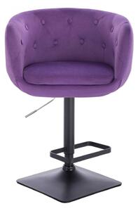 Barová židle MONTANA VELUR na černé podstavě - fialová