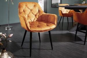 Luxusní sametová židle žlutá: Lagara IV Invicta Interior