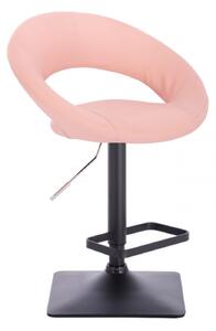 Barová židle NAPOLI na černé podstavě - růžová