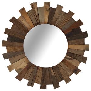 Nástěnné zrcadlo masivní recyklované dřevo 50 cm