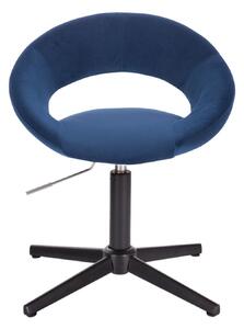 LuxuryForm Židle NAPOLI VELUR na černém kříži - modrá