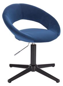 LuxuryForm Židle NAPOLI VELUR na černém kříži - modrá