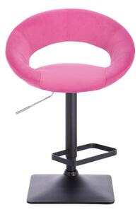 LuxuryForm Barová židle NAPOLI VELUR na černé podstavě - růžová