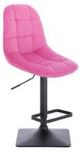 Barová židle SAMSON VELUR na černé základně - růžová