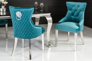 Luxusní sametová židle tyrkysová - Adelie Invicta Interior