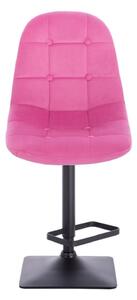LuxuryForm Barová židle SAMSON VELUR na černé základně - růžová