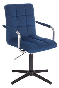 LuxuryForm Židle VERONA VELUR na černém kříži - modrá