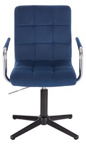 LuxuryForm Židle VERONA VELUR na černém kříži - modrá