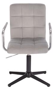 LuxuryForm Židle VERONA VELUR na černém kříži - světle šedá