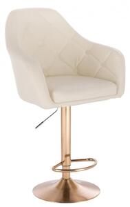 LuxuryForm Barová židle ANDORA na zlatém talíři - krémová