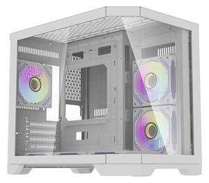 DarkFlash Počítačová skříň Darflash FT418 + 6 ventilátorů aRGB (bílá)