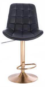 LuxuryForm Barová židle PARIS na zlatém talíři - černá