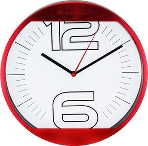 MPM Červené kulaté nástěnné hodiny MPM E01.2487 (MPM Červené kulaté nástěnné hodiny MPM E01.2487)