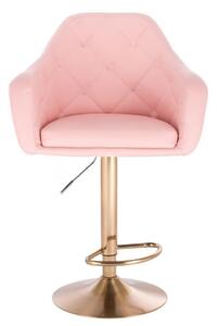 LuxuryForm Barová židle ANDORA na zlatém talíři - růžová