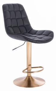 Barová židle PARIS na zlatém talíři - černá