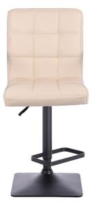 LuxuryForm Barová židle TOLEDO na černé podstavě - krémová