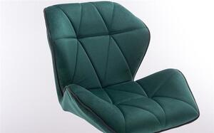 LuxuryForm Židle MILANO MAX VELUR na černé podstavě s kolečky - zelená