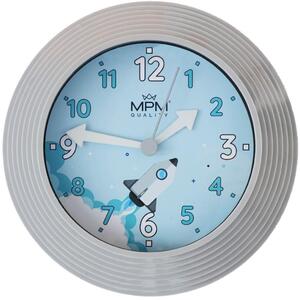 MPM Dětské nástěnné modré hodiny - Raketa MPM E01.2690.72 (MPM Dětské nástěnné modré hodiny - Raketa MPM E01.2690.72)