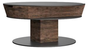 KONFERENČNÍ STOLEK, barvy vlašských ořechů, kámen, sklo, dřevo, 80/80/38-58 cm Voglauer - Konferenční stolky