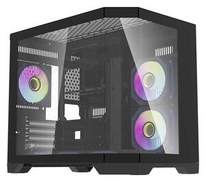 DarkFlash Počítačová skříň Darflash FT418 + 6 ventilátorů aRGB (černá)