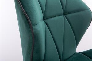 LuxuryForm Židle MILANO MAX VELUR na stříbrné podstavě s kolečky - zelená