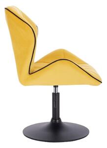 LuxuryForm Židle MILANO MAX VELUR na černém talíři - žlutá