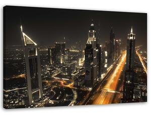 Obraz na plátně Panorama Dubaje v noci Rozměry: 60 x 40 cm