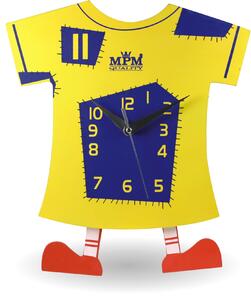 MPM Dětské nástěnné žluté hodiny MPM - fotbalový dres E01.2519 (MPM Dětské nástěnné žluté hodiny MPM - fotbalový dres E01.2519)