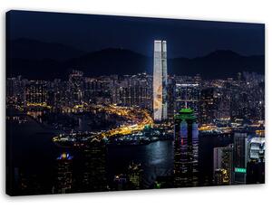 Obraz na plátně Osvětlený mrakodrap Rozměry: 60 x 40 cm
