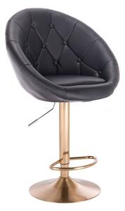 Barová židle VERA na zlatém talíři - černá