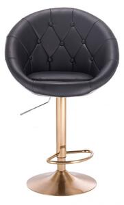 LuxuryForm Barová židle VERA na zlatém talíři - černá