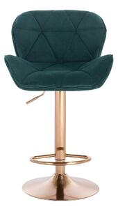 LuxuryForm Barová židle MILANO VELUR na zlatém talíři - zelená