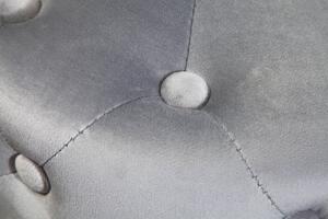 Designový sametový taburet šedý: Euthar III Invicta Interior