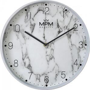 MPM Bílé mramorové nástěnné hodiny MPM White Marble E01.3896.00 SKLAD (POSLEDNÍ KS SKLAD!!)