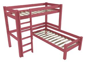 Vomaks Patrová postel 8X8 12A Rozměr: 90 x 180 / 90 x 180 cm, Barva: barva růžová