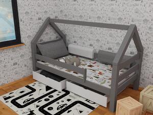 Vomaks Dětská postel se zábranou 8X8 09B Rozměr: 90 x 160 cm, Barva: bezbarvý lak