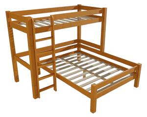 Vomaks Patrová postel s rozšířeným spodním lůžkem 8X8 12B Rozměr: 80 x 200 / 120 x 200 cm, Barva: moření olše
