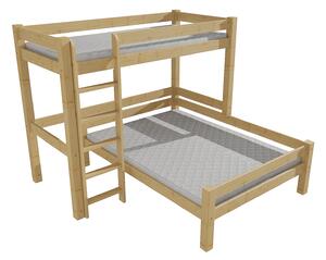Vomaks Patrová postel s rozšířeným spodním lůžkem 8X8 12B Rozměr: 90 x 200 / 120 x 200 cm, Barva: moření dub