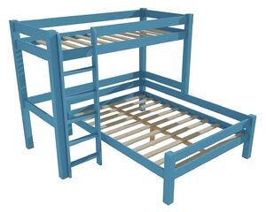 Vomaks Patrová postel s rozšířeným spodním lůžkem 8X8 12B Rozměr: 80 x 200 / 120 x 200 cm, Barva: barva modrá