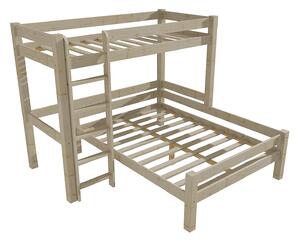 Vomaks Patrová postel s rozšířeným spodním lůžkem 8X8 12B Rozměr: 80 x 200 / 120 x 200 cm, Barva: surové dřevo