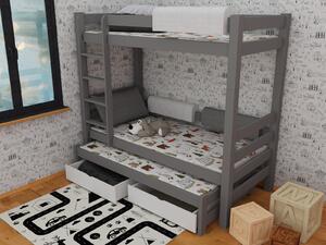 Vomaks Patrová postel s výsuvnou přistýlkou 8X8 13A Rozměr: 80 x 180 cm, Barva: bezbarvý lak