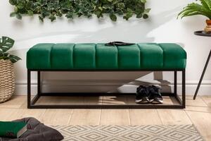 Moderní sametová lavice zelená – Aishe II Invicta Interior