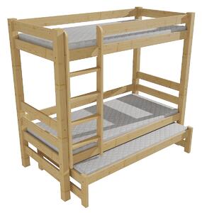 Vomaks Patrová postel s výsuvnou přistýlkou 8X8 13A Rozměr: 90 x 200 cm, Barva: barva růžová