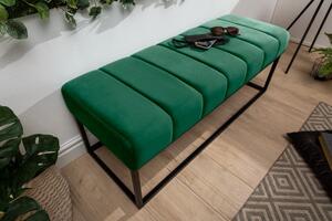 Moderní sametová lavice zelená – Aishe II Invicta Interior